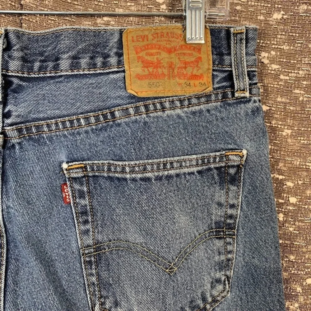 Levi's 550 Jeans Men's‎ 34x34 Blue Cotton Denim Tapered Leg Workwear